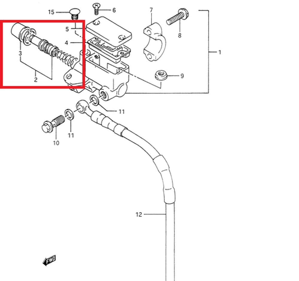 ремкомплект тормозного цилиндра Suzuki DR250 DR350 RMX250 59600-27820-000