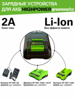 Аккумулятор Greenworks G24HP2 24В, 2 Ач, с индикатором (2957707)