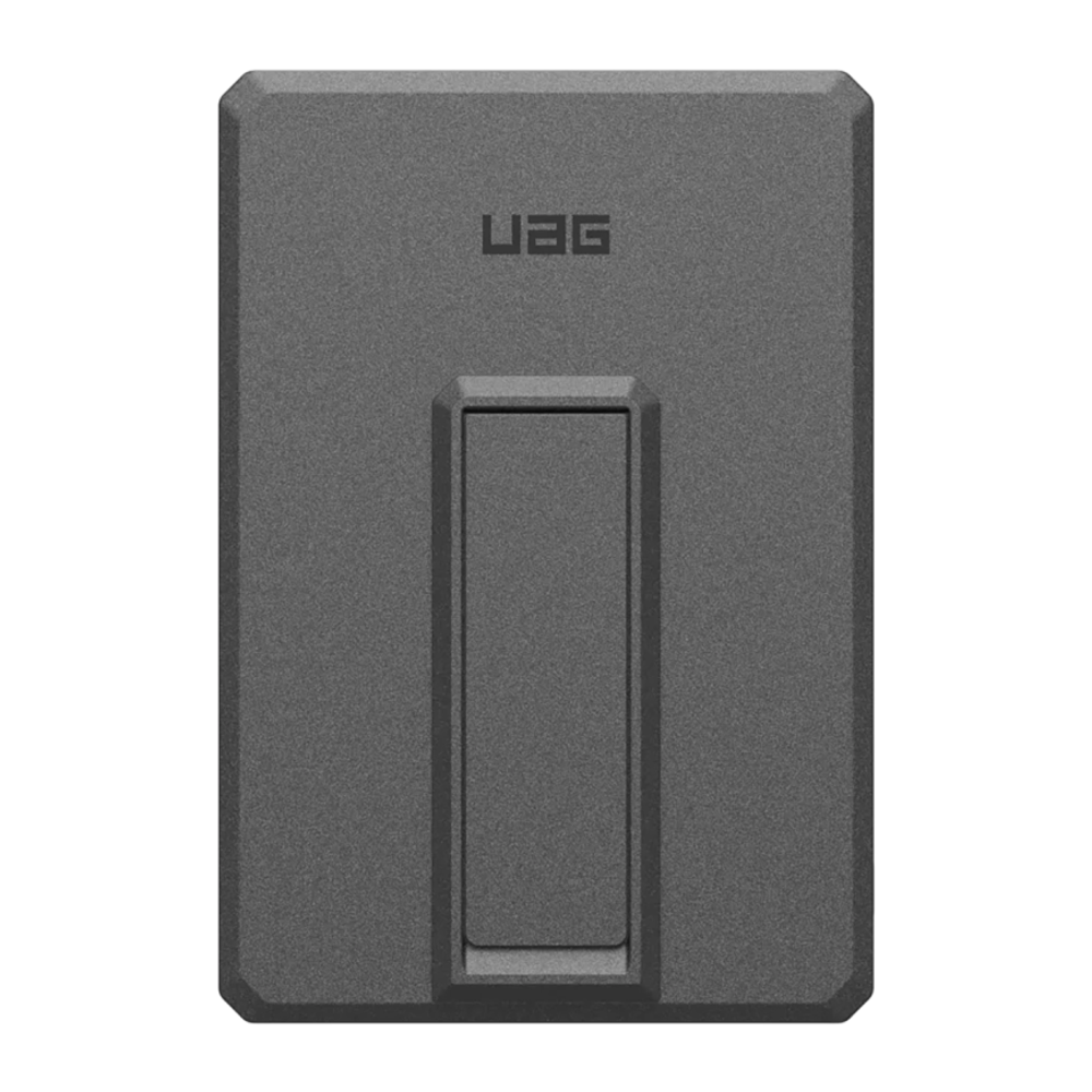 Внешний аккумулятор MagSafe с подставкой UAG SRGE Slim 5K (5000 мА·ч) Беспроводная зарядка: Qi 10 Вт. Проводная зарядка: USB-C. Есть LED-индикация. Энергоёмкость — 18 Вт·ч. Максимальная выходная мощность — 20 Вт