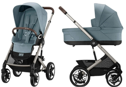 Коляска Cybex Talos S Lux TPE complete Cloud G Fog Grey 3 в 1 Stormy Blue с дождевиками