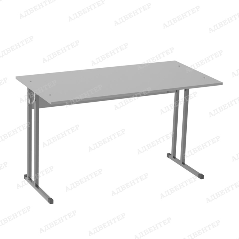 Парта двухместная нерегулируемая с прямыми углами (серый)
