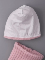 Шапка для девочки осенняя c ушками и снуд