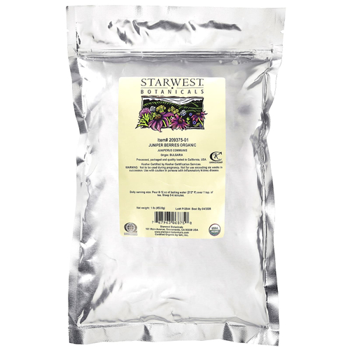 Starwest Botanicals, Органические ягоды можжевельника, 453,6 г (1 фунт)