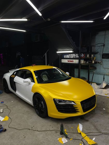 Пленка матовая желтая Metal Flash Fever Yellow Carbins