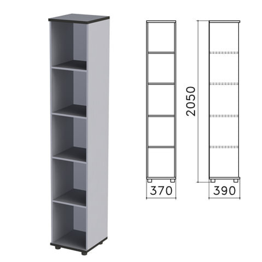 Шкаф (стеллаж) "Монолит", 370х390х2050, 4 полки, цвет серый, КМ45.11