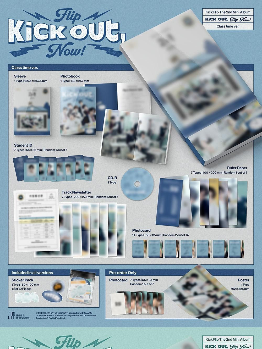 Альбом KickFlip - KICK OUT, FLIP NOW! 2nd Mini Album 3 Version SET
