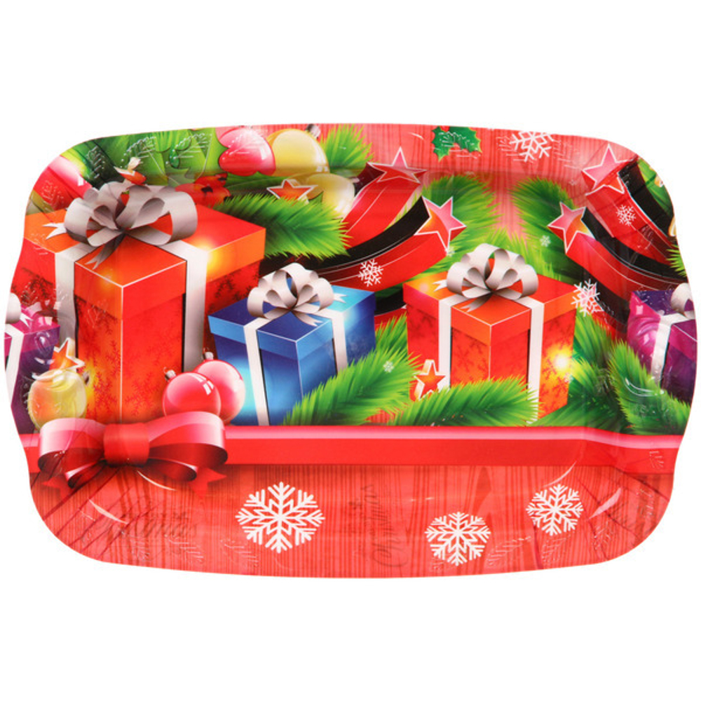 Поднос пластиковый «Новогодние подарки» 21*30см