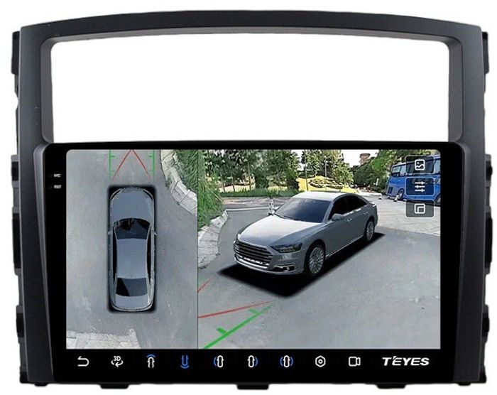 Магнитола для Mitsubishi Pajero 4 2006-2022 - Teyes CC3-2K-360 на Android 10, Быстрая, 2K QLED, CarPlay, 4G SIM-слот, 4 камеры в комплекте