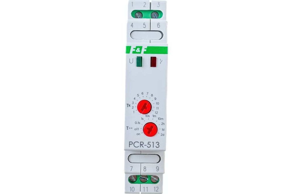 Реле времени PCR-513U 8А 12-264В AC/DC 1 перекл. IP20 задержка включ.