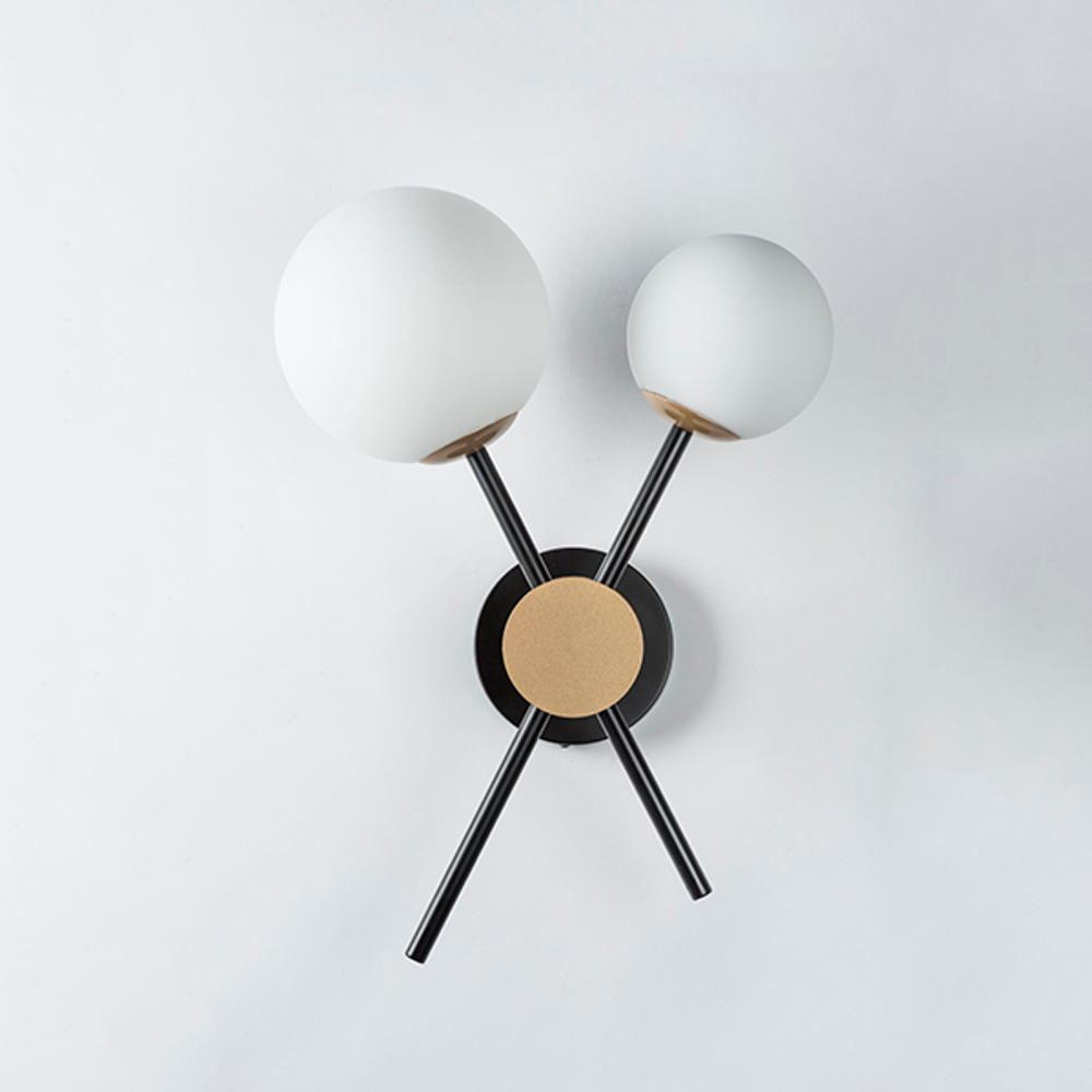 815620 Бра CROCO 2х40W E14 ЧЕРНЫЙ МАТОВЫЙ/ЗОЛОТО