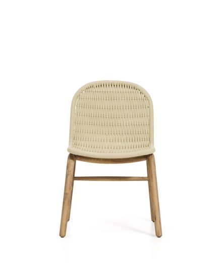 Уличный стул Alipa из массива акации и веревки кремового цвета