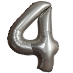 Шар фольгированный Цифра 4 101 см (Серебряный)