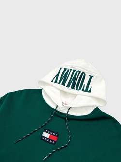 Худи Tommy Jeans Mixed Media Dark Tuf Green