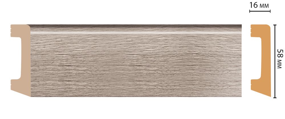 Плинтус напольный Decomaster D234-77 58х16х2400мм