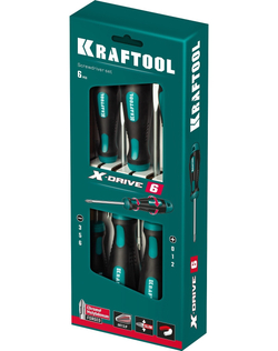 KRAFTOOL Х-Drive-6, 6 шт, набор отверток (250081-H6)