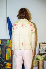 Рубашка Soeurs с Аппликациями / Creme Roses Long Sleeve кремовая