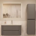 Тумба под раковину Vincea Alto 1000 подвесная, 2 выкатных ящика soft close, светло-серый матовый