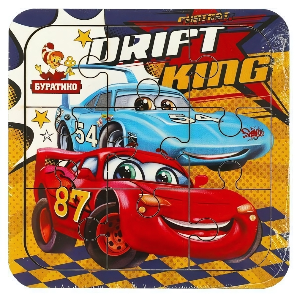 Пазл "Тачки" 10*10см. терм.пакет CARS-01 (Буратино)