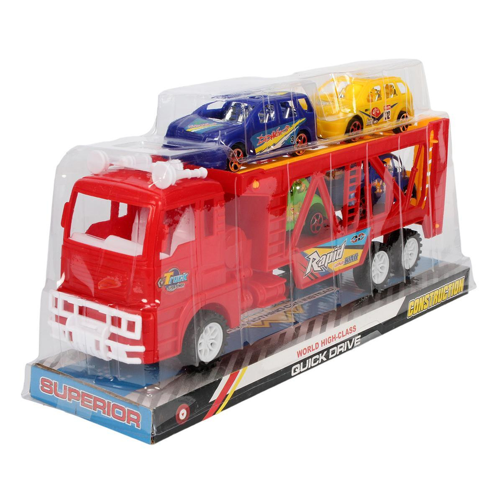 Автовоз ин. 30см + 4машины, ПК JL001-4