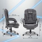 Кресло офисное CROMEX (КРОМЕКС) "Chill MS-005", с функцией вибромассажа, подножка, ткань, серое, 532959