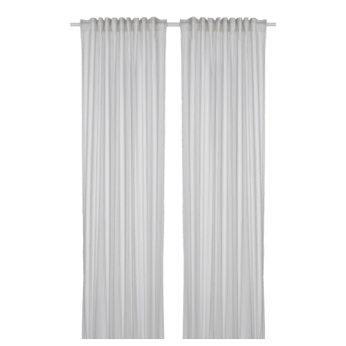 Комплект штор IKEA BYMOTT (БЮМОТТ), Серый в полоску, 120х250 см, 2 шт