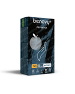 Перчатки одноразовые Benovy нитриловые черные текст. на пальцах (50 пар)