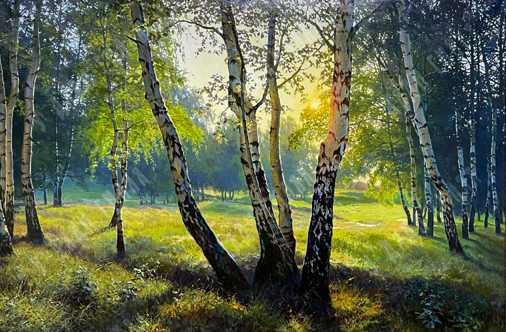 Джанибекян Давид. Березки. Холст, масло. Россия, 2018 г.