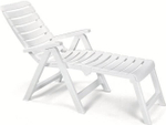 Шезлонг пластиковый SCAB GIARDINO Cleopatra With Extension, белый