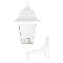 Садово-парковый светильник ЭРА НБУ 04-60-001 белый 4 гранный настенный IP44 Е27 max60Вт