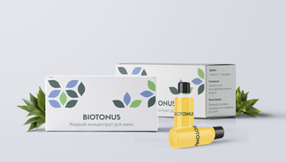 Набор Жидкий концентрат для ванн BIOTONUS Имбирь и лимон 300 мл (10 флаконов по 30 мл в коробке)