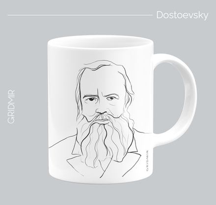 Кружка с принтом минимализм "Достоевский"