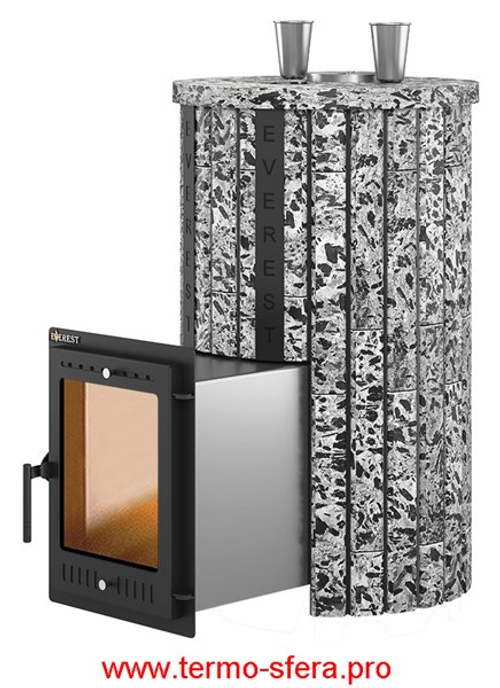 Печь для бани Эверест "Steam Master 38 INOX" Ламель Пироксенит Элит, S-20