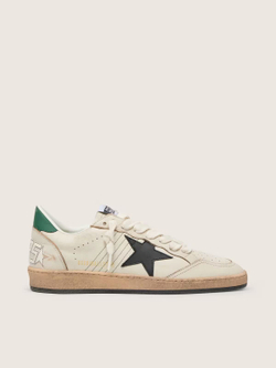 Men's Ball Star with black leather star and green leather heel