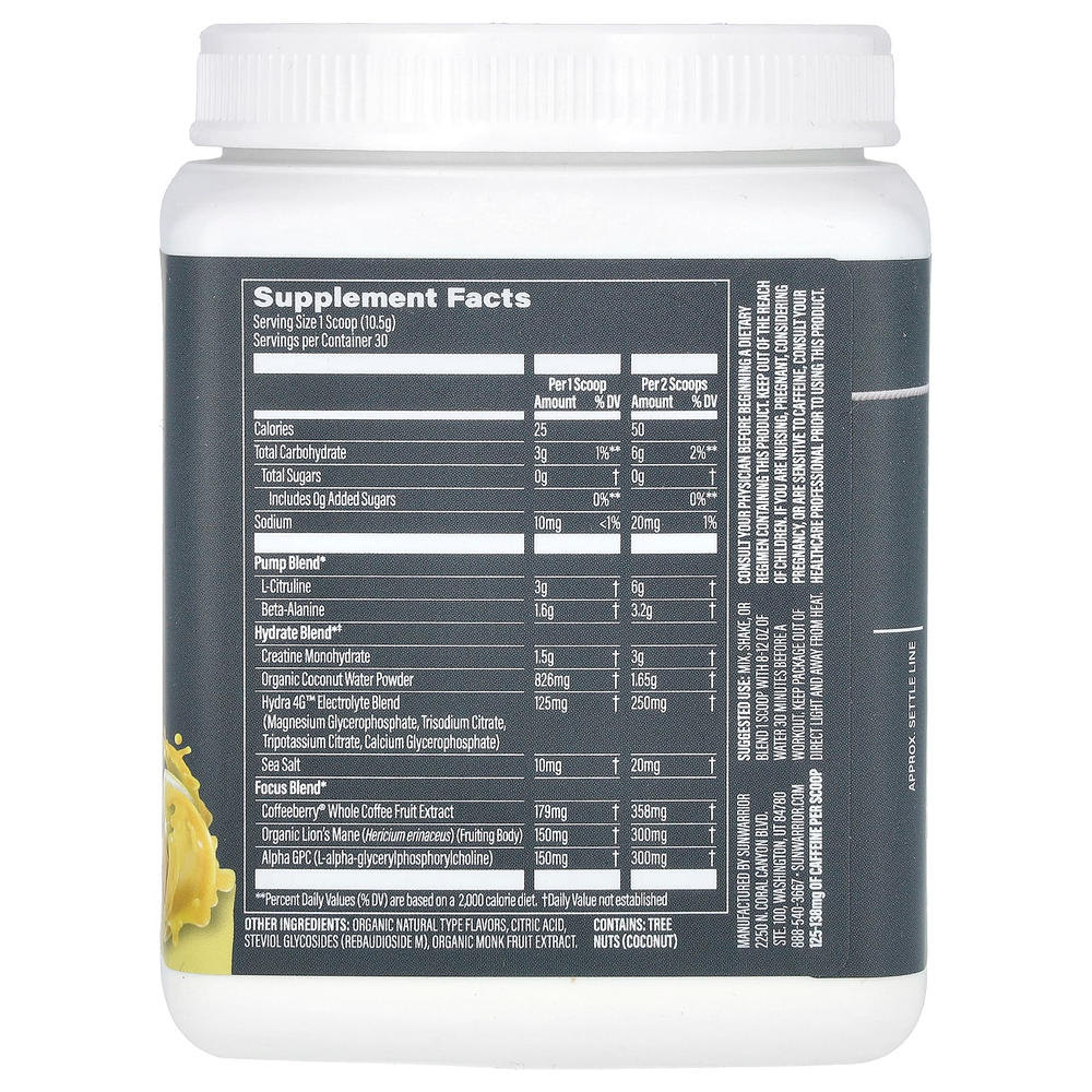 Sunwarrior, Sport, активный прием перед тренировкой, юдзу с манго, 315 г (11,1 унции)