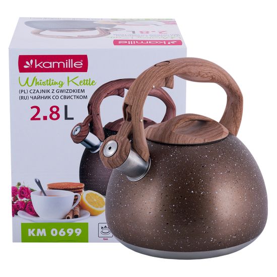 Чайник 2,8 л. из нержавеющей стали со свистком Kamille KM-0699