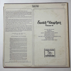 Винтажная виниловая пластинка LP Sarah Vaughan Volume II (USA 1973)