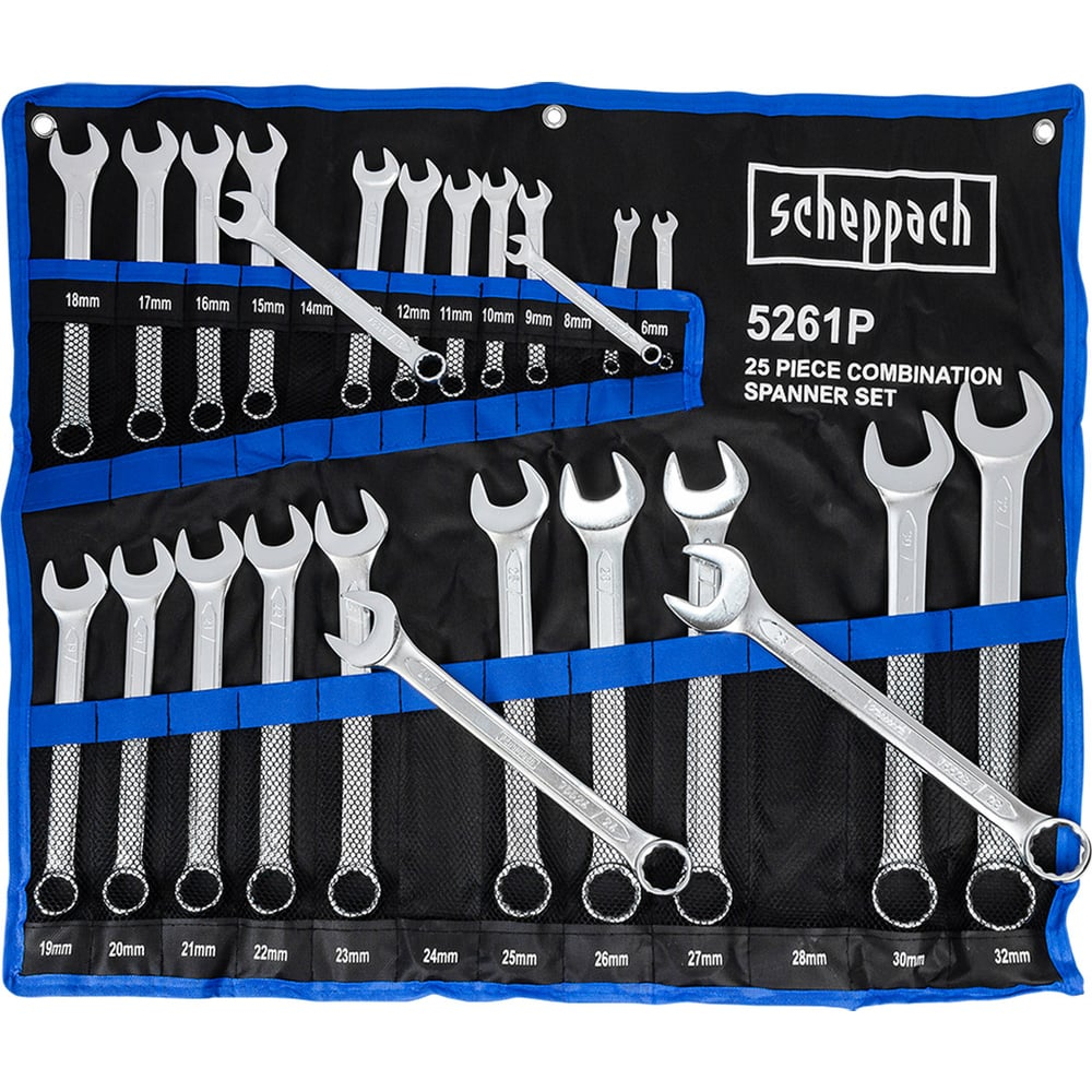 Набор комбинированных ключей Scheppach 6-28, 30, 32 мм, 25 предметов Sch-5261P(59129)