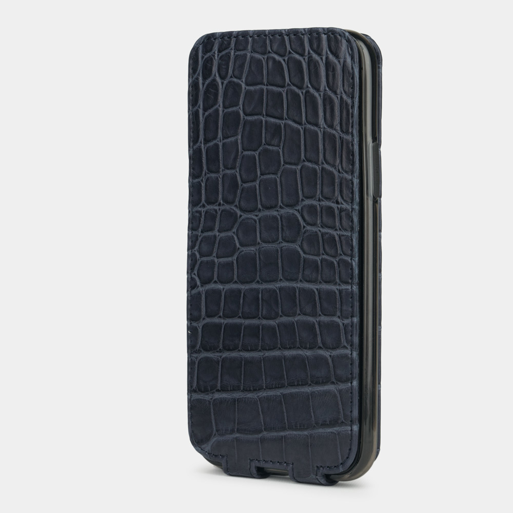 Special order: Чехол для iPhone 11 Pro из натуральной кожи крокодила, цвета синий