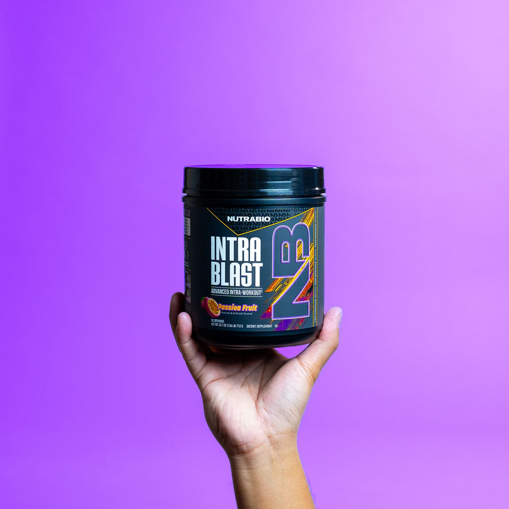 NutraBio, Intra Blast, усовершенствованная добавка во время тренировки, со вкусом маракуйи, 712 г (1,56 фунта)