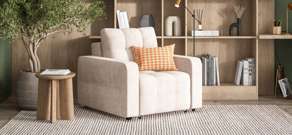 Денди кресло-кровать Велюр Монолит латте