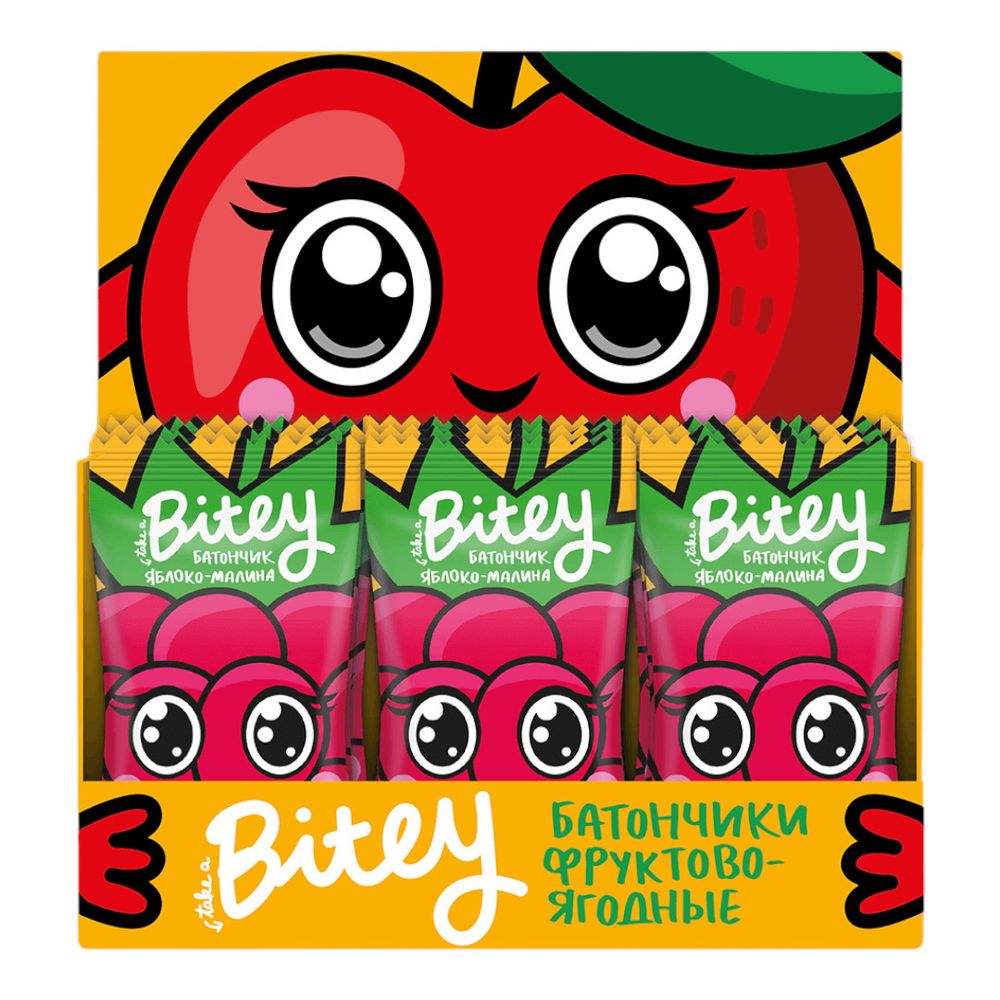 Детский фруктово-ягодный батончик Bitey «Яблоко-Малина», 25 гр (Bite)