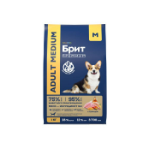 Сухой корм для собак BRIT PREMIUM с курицей для собак средних пород 10–25кг "Dog Adult Medium", 1кг