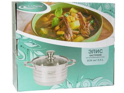 Кастрюля 5,5л нерж Элис