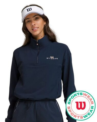 Женская Кофта теннисная Wilson Core Davenport Half Zip - небесный