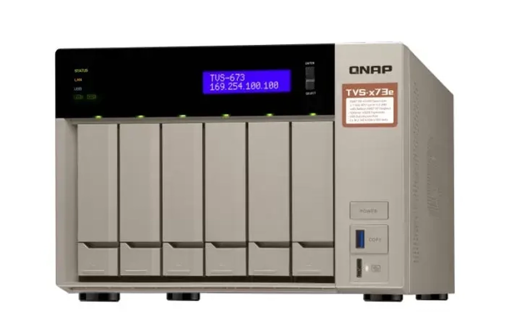 Сетевой RAID-накопитель QNAP  TVS-673e-8G
