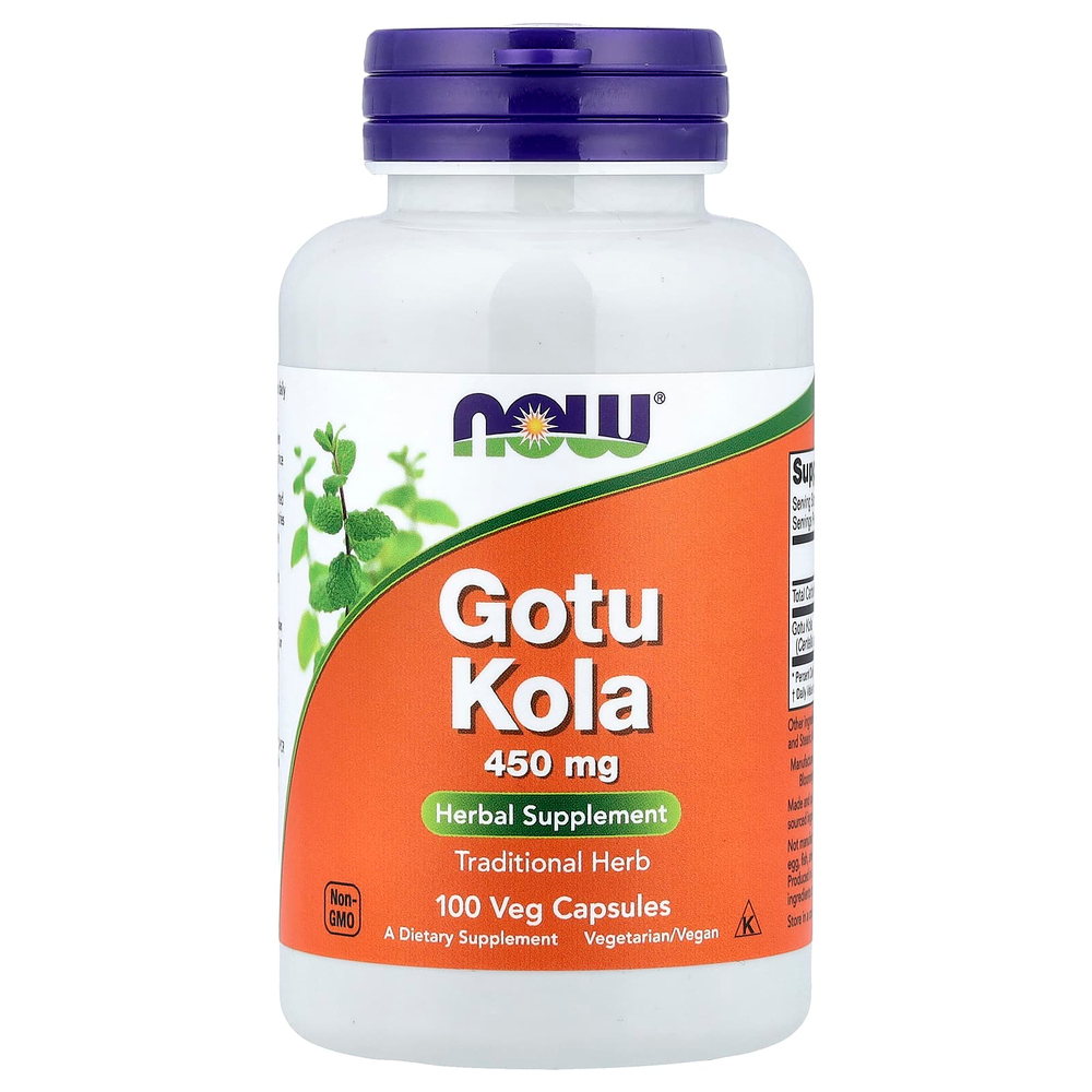 NOW Foods, Готу кола, 450 мг, 100 растительных капсул