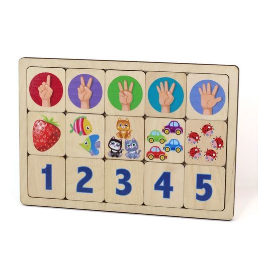 Игра развивающая деревянная "Считаем до пяти"