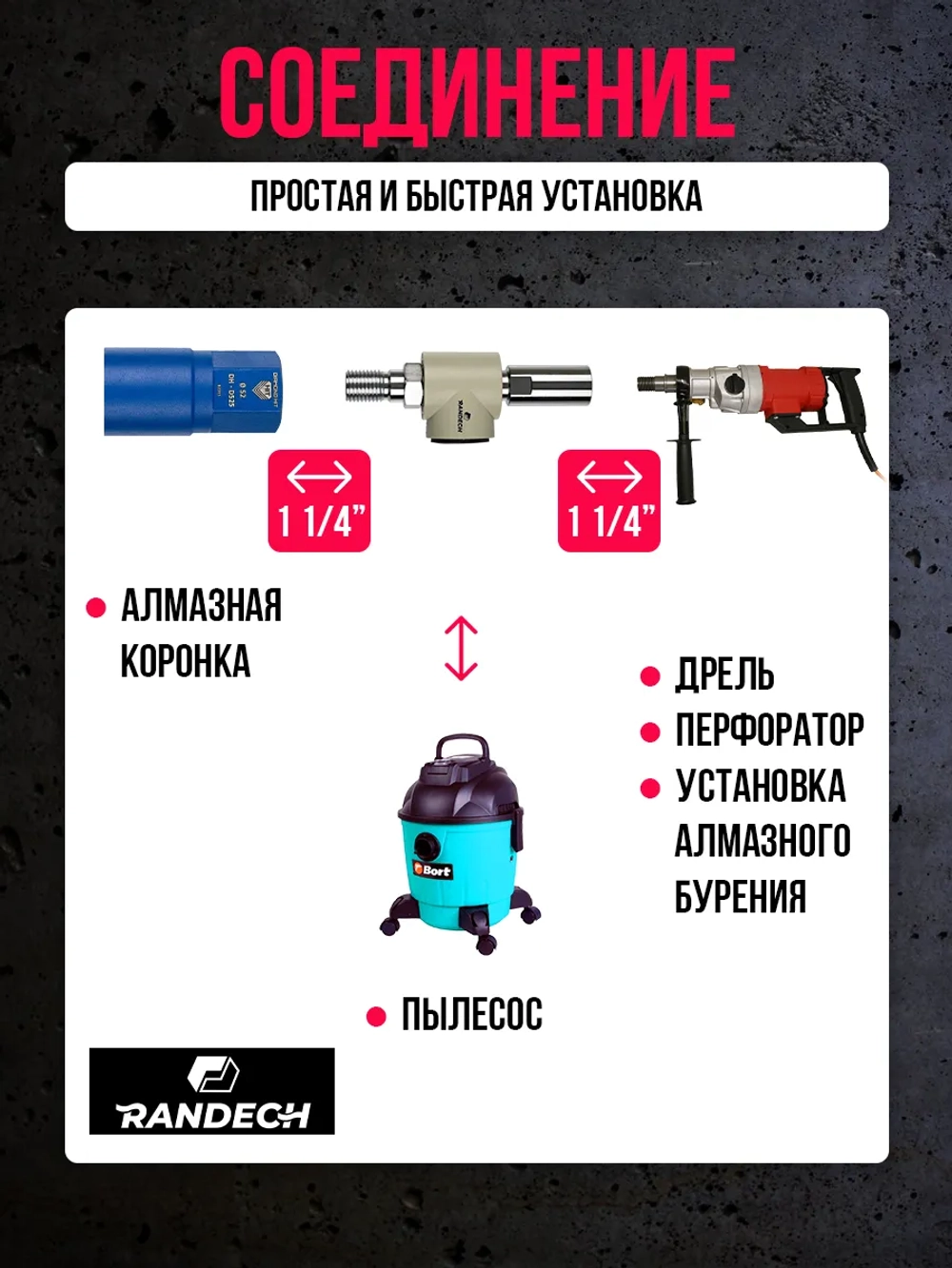 Насадка пылеудаления 11/4" - 11/4"