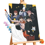 Картина по номерам DanDaDan Айра Ширатори, Дзин Ендзёдзи, Кэн Такакура, Момо Аясэ, Сэйко Аясэ, Турбо-бабка