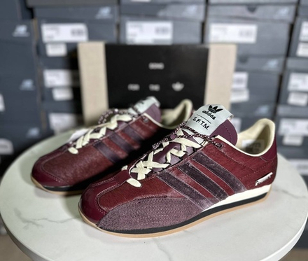 Adidas Originals Country OG x SFTM Pony Hair Pack Maroon